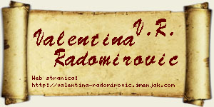 Valentina Radomirović vizit kartica